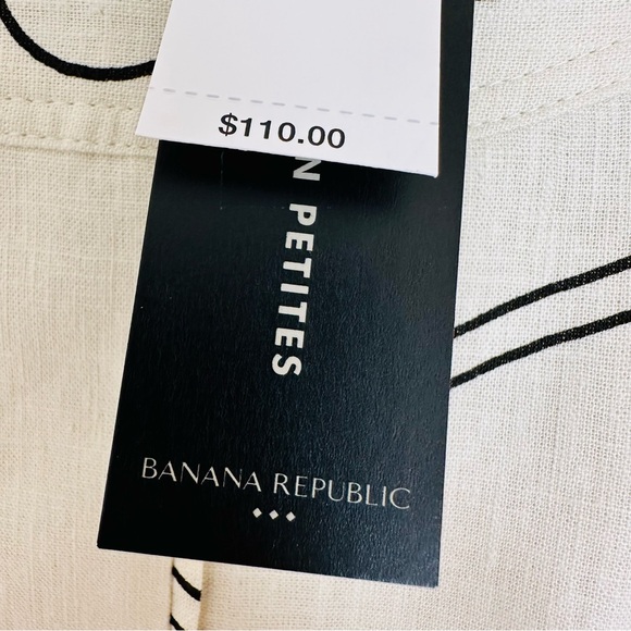 New Banana Republic Linen Blend Boho Elegant Cream Floral Print Mini Dress - Picture 9 of 10